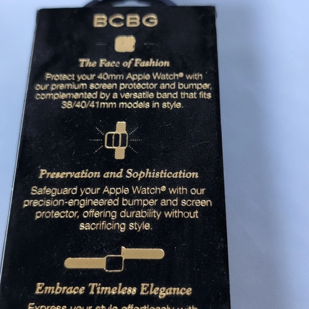 BCBG Gold Tone Clover Apple Watch Band Adjustable 38/40/41 MM